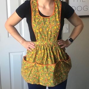 Vintage orange and green apron